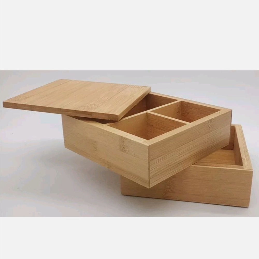 NWT New Brightroom Bamboo Vanity Organizer Swivel